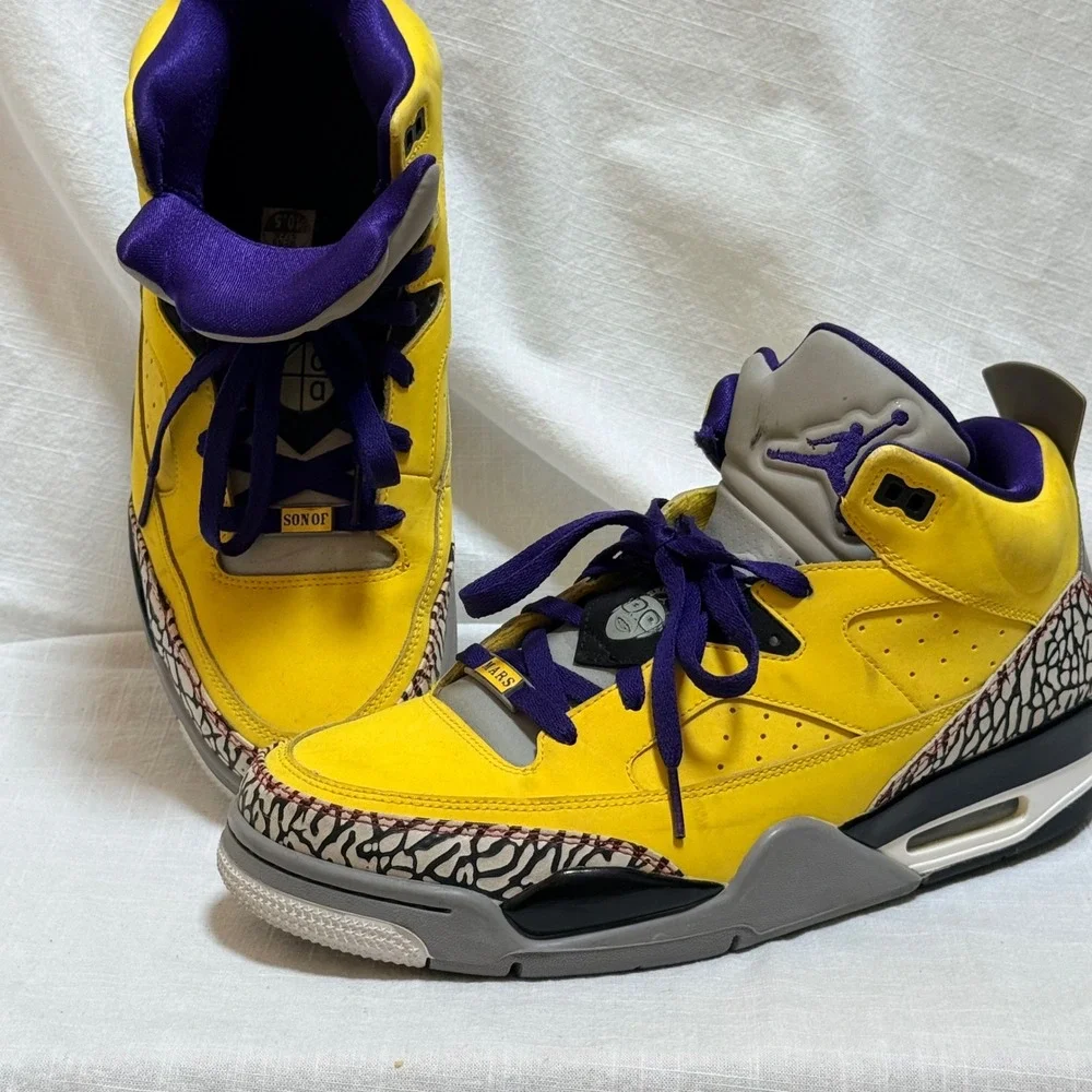 Jordan Son of Mars 10.5 Yellow Tour Yellow Grape Ice Elephant Print 580603-708